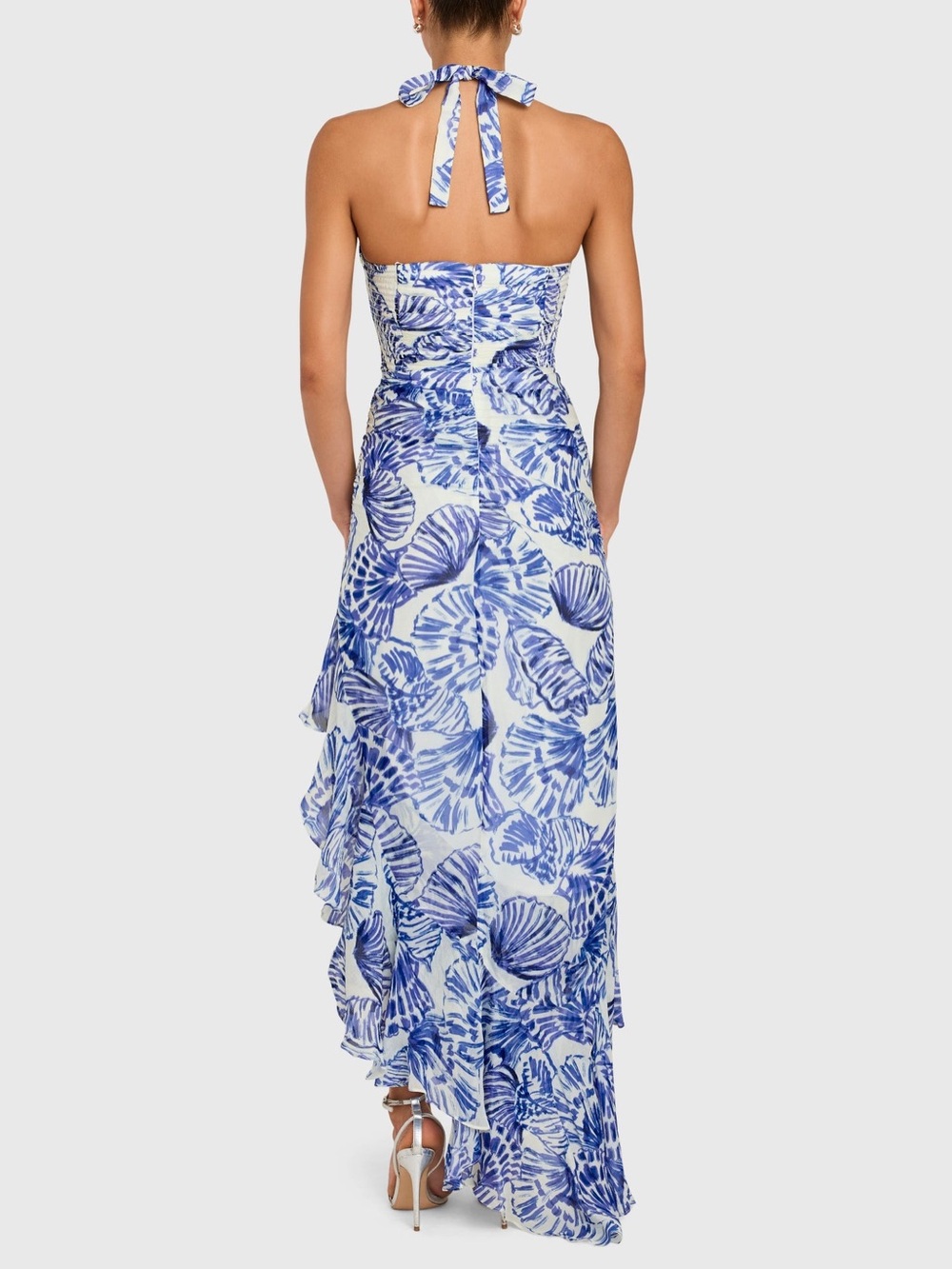 Amanda Uprichard Marabou Dress in Shell Print S - Picture 7 of 9